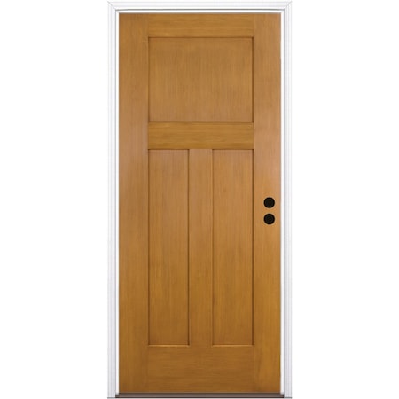 Codel Doors 32" x 80" Fir Grain Shaker Exterior Fiberglass Door 2868LHISPFG3PSHK49161DB